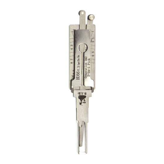 Original Lishi 2 in 1 8-Cut   for  VW-Audi  HU66  Key Reader  (Single Lifter)   Ign/Dr/Bt